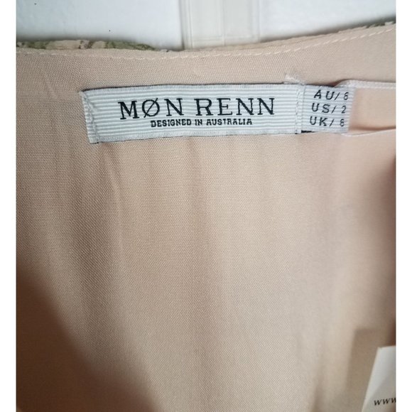 Mon Renn Women's Sz. 2 Wildflower Cut Out Tiered Chiffon Maxi Dress NWT - Picture 9 of 16